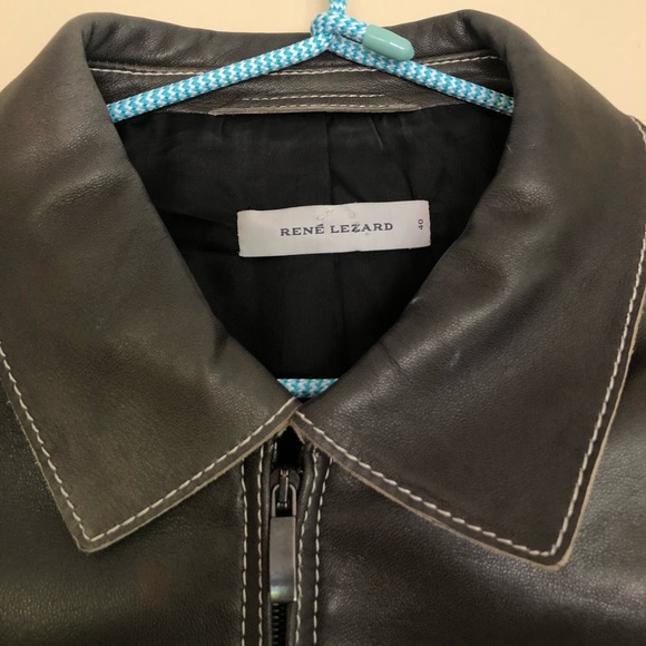 Rene Lezard brown leather jacket size 40 - Picture 3 of 5